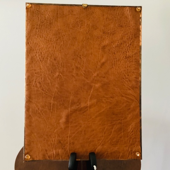 This is a vintage copper relief art piece featuring embossed roses - Picture 4 of 4